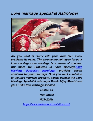 Love marriage specialist Astrologer