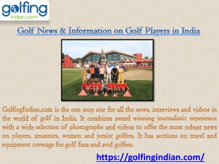 Golf News Information on Golf Players in India