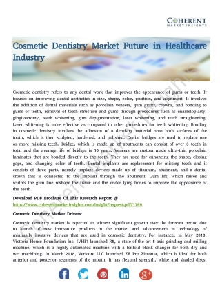 Cosmetic Dentistry Market Future in Healthcare Industry