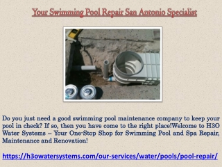 Swimming Pool Repair San Antonio, Texas