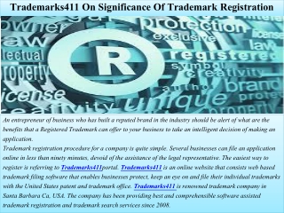 Trademarks411 On Significance Of Trademark Registration