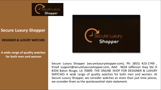 SecureLuxuryShopper.com - Ph (855) 423-1749