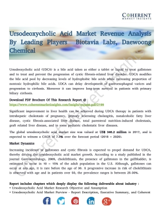 Ursodeoxycholic Acid Market Revenue Analysis By Leading Players Biotavia Labs, Daewoong Chemical