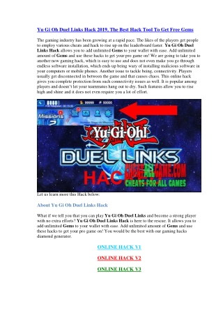 Yu Gi Oh Duel Links Hack 2019, The Best Hack Tool To Get Free Gems