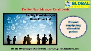 Facility Plant Manager Email Leads