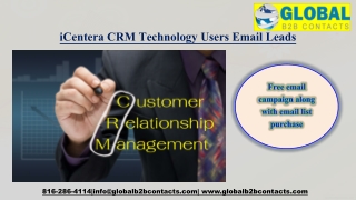 iCentera CRM Technology Users Email Leads