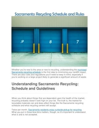 Sacramento recycling schedule and rules
