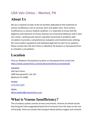 USA Vein Clinics – Woburn, MA
