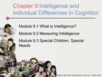 Chapter 9: Intelligence and Individual Differences in Cognition