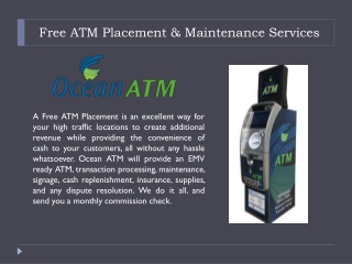 Free ATM Placement & Maintenance Services – Ocean ATM