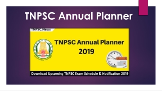 TNPSC Annual Planner 2019 For all Upcoming Exams @ tnpsc.news
