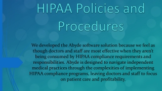 HIPAA Policies and Procedures-Abyde.com