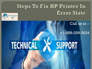 Fix HP Printer In Error State