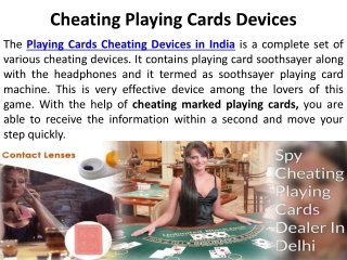 Cheating Playing Cards Devices