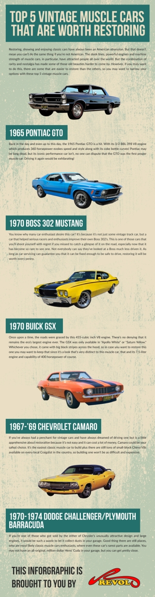 Top 5 vintage muscle cars that are worth restoring