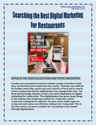 Searching the Best Digital Marketing for Restaurants