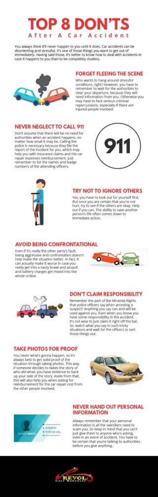 Top 8 Don’ts After A Car Accident