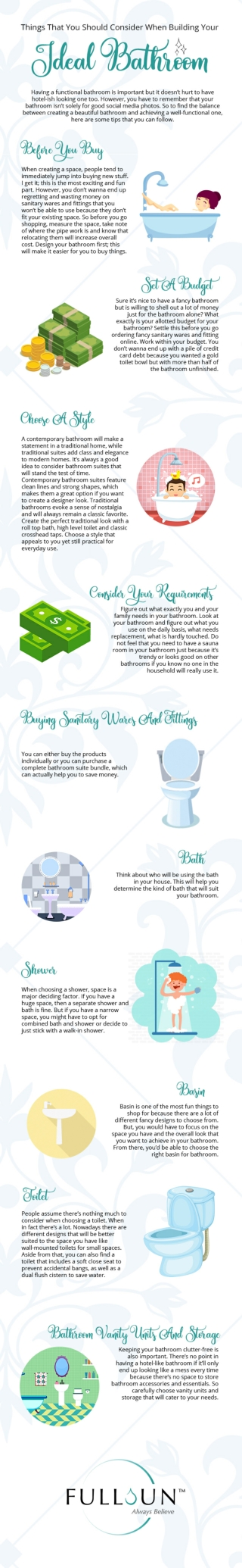 Things That You Should Consider When Building Your Ideal Bathroom