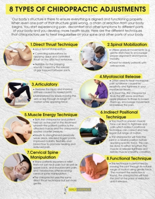 8 Types Of Chiropractic Adjustments