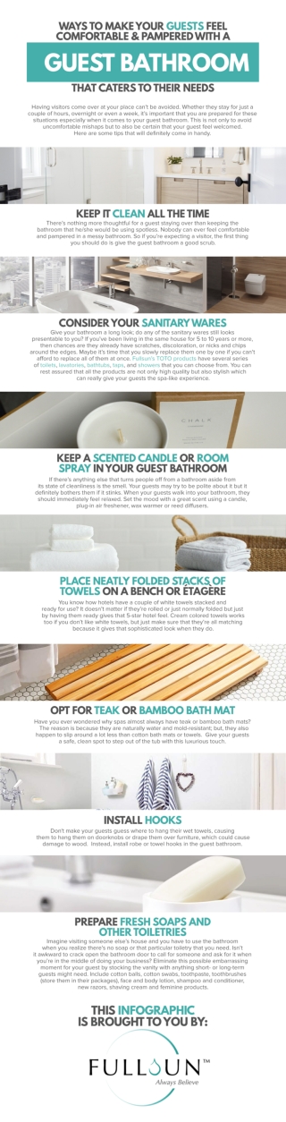 Ways To Make Your Guests Feel Comfortable And Pampered With A Guest Bathroom That Caters To Their Needs