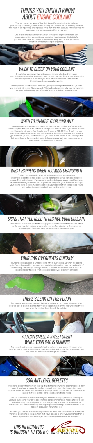 Things You Should Know About Engine Coolant