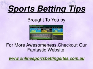 Sports Betting Tips From Online Betting Sites