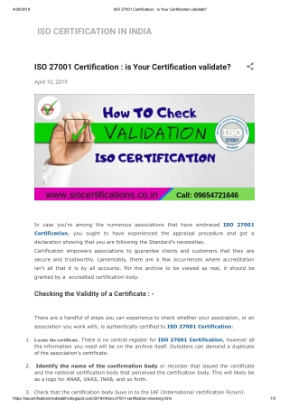 ISO 27001 Certification: how to check the ISO Certification validation?