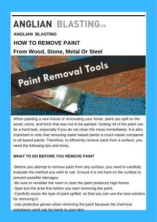 How To Remove Paint From Wood, Stone, Metal Or Steel