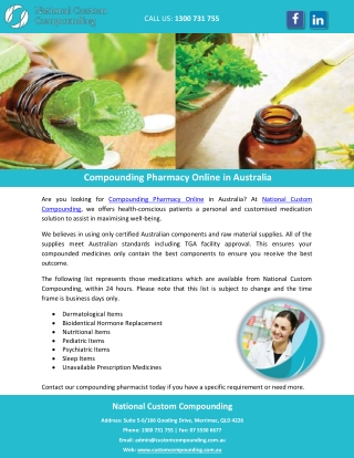 Compounding Pharmacy Online in Australia