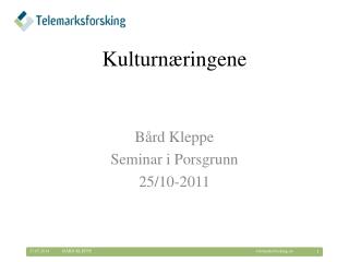 Kulturnæringene