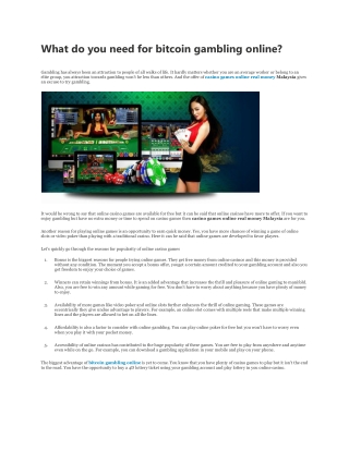 What do you need for bitcoin gambling online?