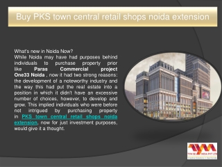 Buy PKS town central retail shops noida extension