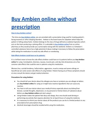 Buy Ambien Online without prescription | Overnight delivery