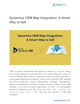 Dynamics CRM Map Integration: A Smart Way to Sell