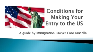 Conditions for making your entry to the US
