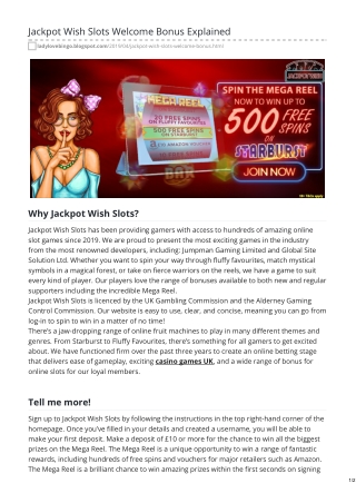 Jackpot Wish Slots Welcome Bonus Explained