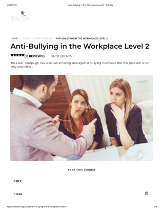 Anti-Bullying in the Workplace Level 2 - Edukite