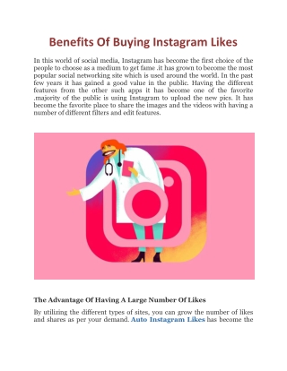 Benefits Of Buying Instagram Likes