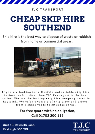 Cheap skip hire Southend