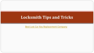 Locksmith Tips and Tricks