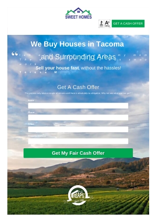 Sell my house fast Tacoma
