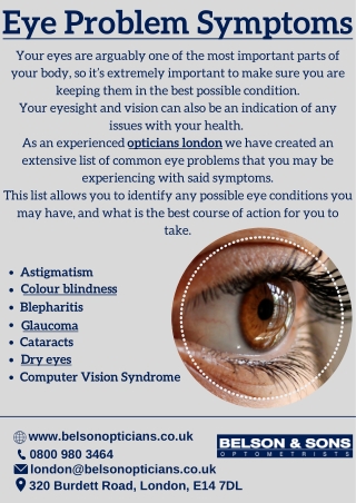 Eye Problem Symptoms