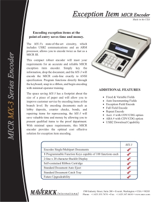 Maverick MX-3 Check Encoder