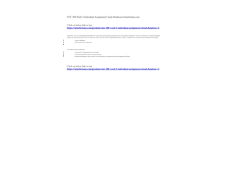 NTC 300 Week 3 Individual Assignment Cloud Databases//tutorfortune.com
