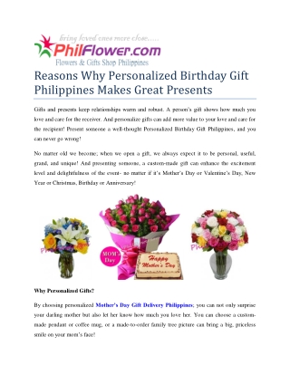 personalized birthday gift philippines