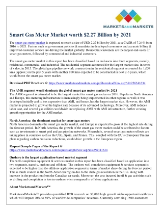 Smart Gas Meter Market worth $2.27 Billion by 2021