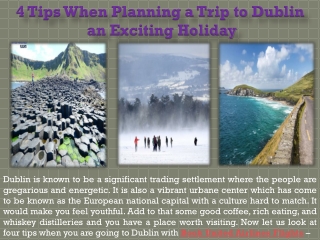 4 Tips When Planning a Trip to Dublin an Exciting Holiday