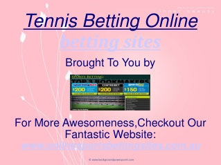 Tennis Betting Online For Betting Sites