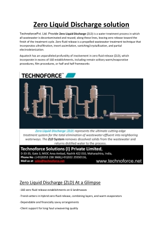 Zero Liquid Discharge solution