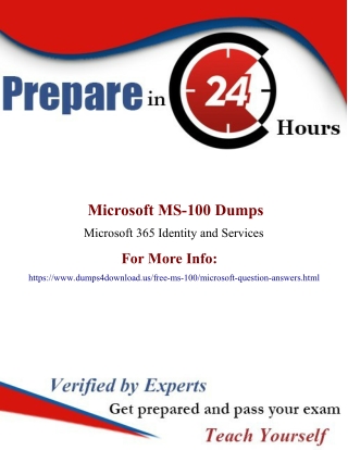 Microsoft MS-100 Exam Study Material - Get Updated MS-100 Dumps Dumps4Download